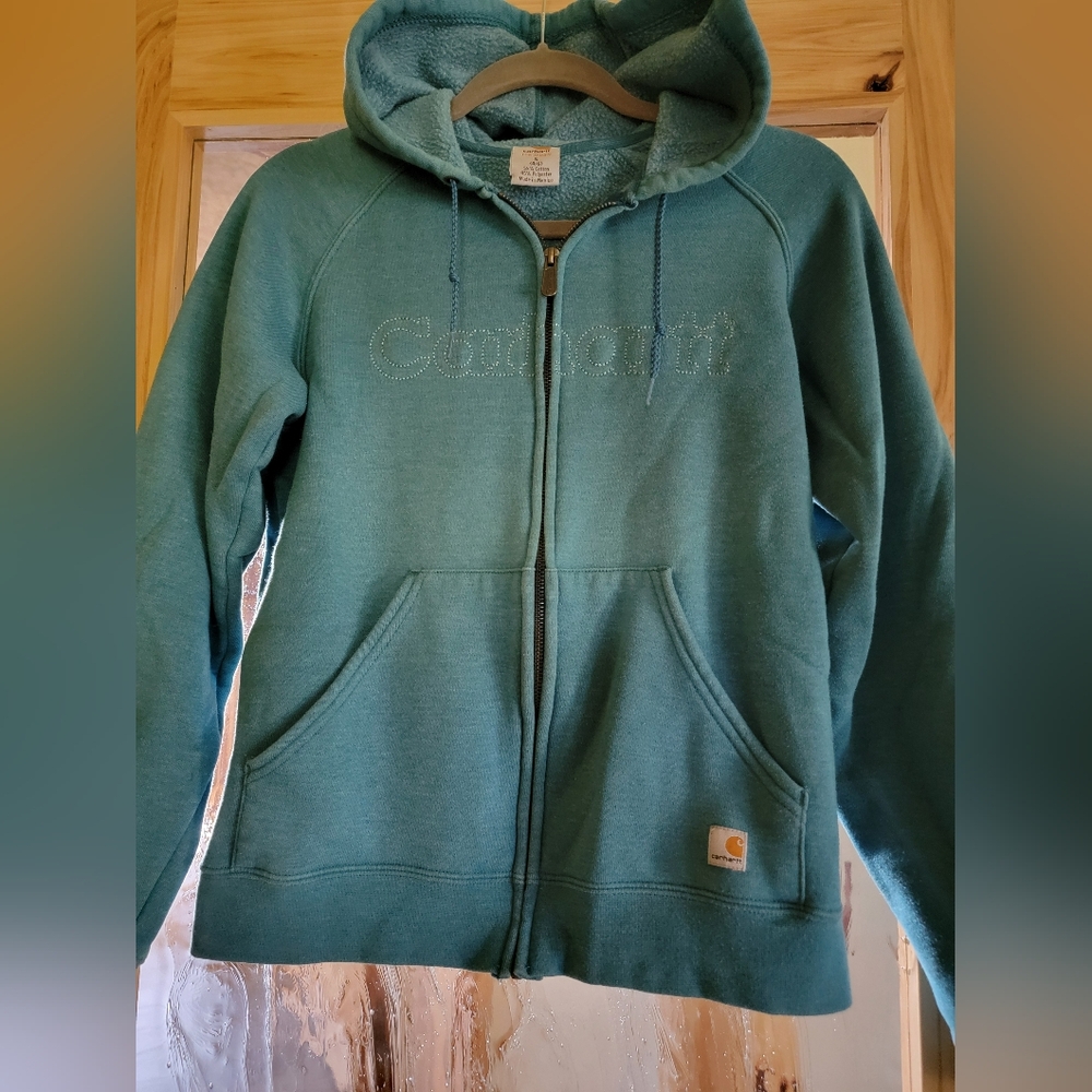 Carhartt Teal Full Zip-Up Hoodie